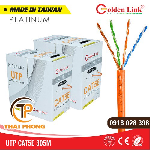 Bán Dây cáp mạng Cat5e UTP Golden Link Platinum 305M (màu cam) giá tốt nhất tại tp hcm Bán Dây cáp mạng Cat5e UTP Golden Link Platinum 305M (màu cam) giá tốt nhất tại tp hcm