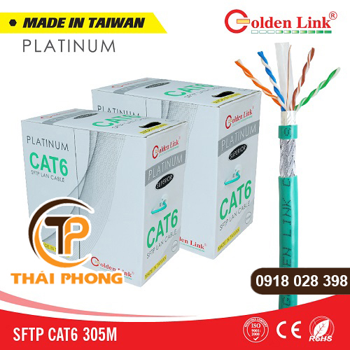 Bán Dây cáp mạng Cat6 SFTP Golden Link Platinum 305m (màu xanh lá) giá tốt nhất tại tp hcm Bán Dây cáp mạng Cat6 SFTP Golden Link Platinum 305m (màu xanh lá) giá tốt nhất tại tp hcm