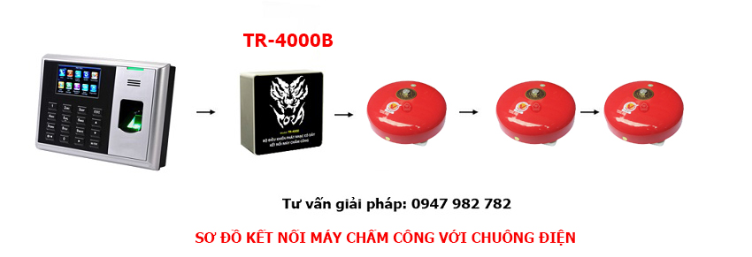 Chuông reng báo giờ TORA TR-4000B kết nối máy chấm công có dây Chuông reng báo giờ TORA TR-4000B kết nối máy chấm công có dây