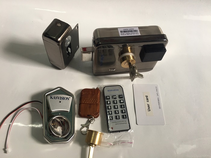 Khóa cửa cổng điện tử thông minh SMART REM01, thẻ từ, remote, chìa cơ